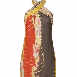 Josie Natori Tribal Halter Shift Dres